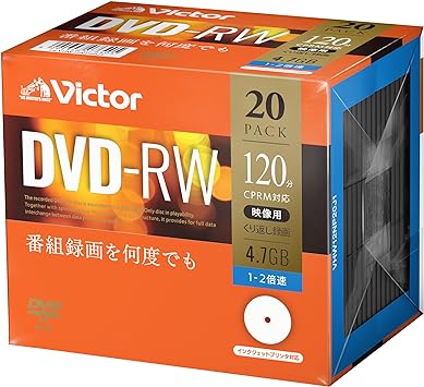 ビクター Victor くり返し録画用 DVD-RW VHW12NP20J1 (片面1層/1-2倍速/20枚)