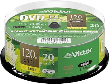 ビクター(Victor) 1回録画用 DVD-R VHR12JP20SJ1 (片面1層/1-16倍速/20枚)